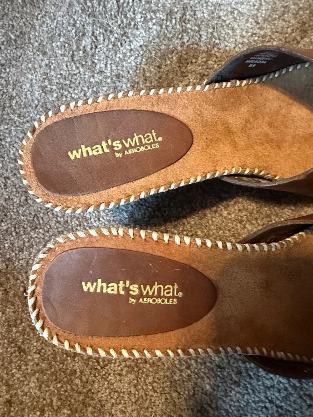 Aerosoles Brown Leather Wedge Sandals Women's Size 8.5